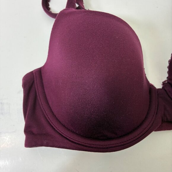 Victoria’s Secret Burgundy Lined Demi Size 32D - Picture 2 of 8